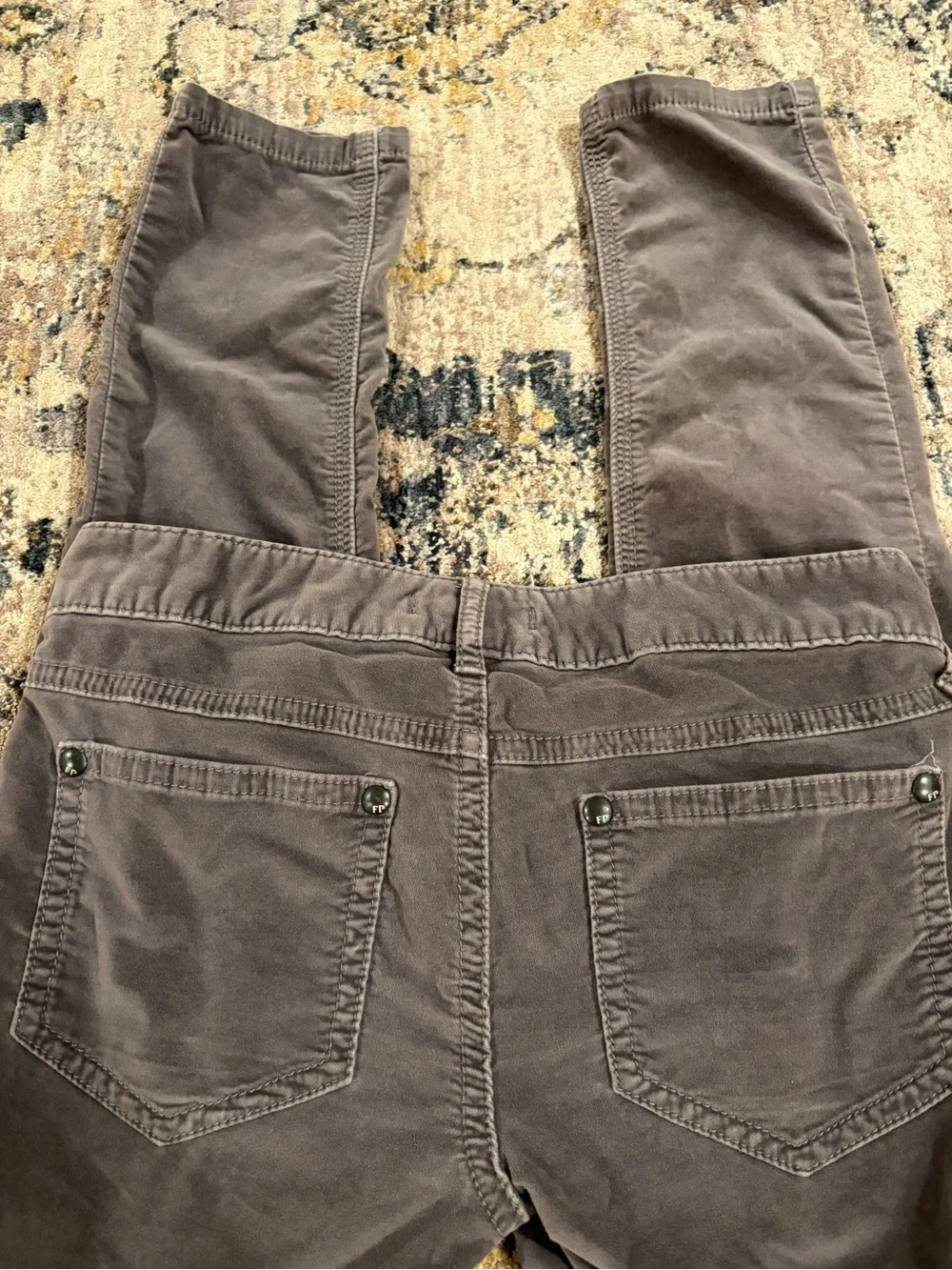 Free People Womens Grey Skinny Corduroy Pants Sz 27